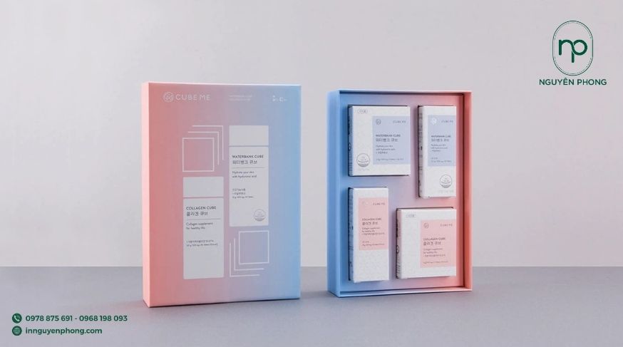 Mẫu hộp cứng dạng âm dương in màu gardient